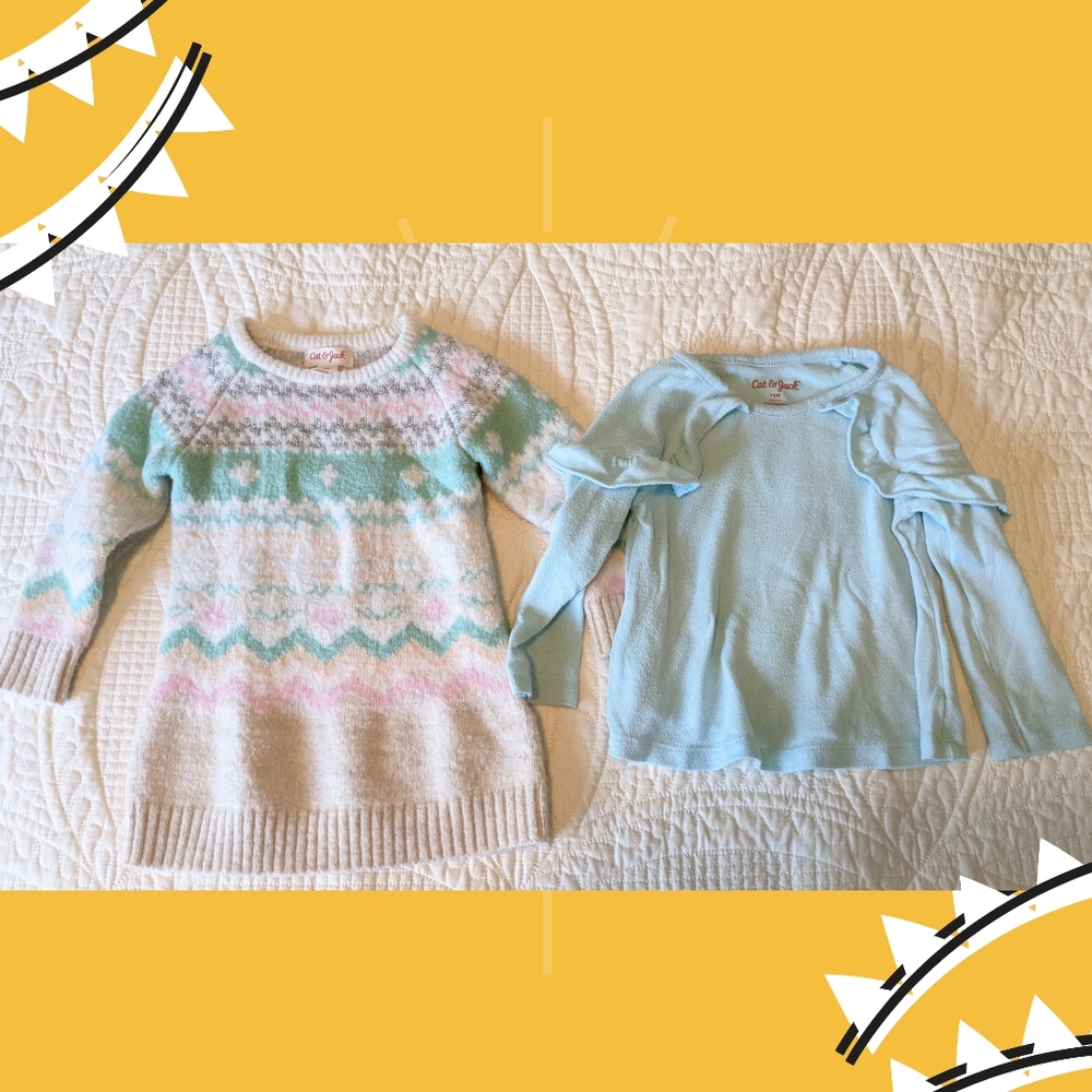 2 Cat & Jack Toddler Sweaters Size 18 months
